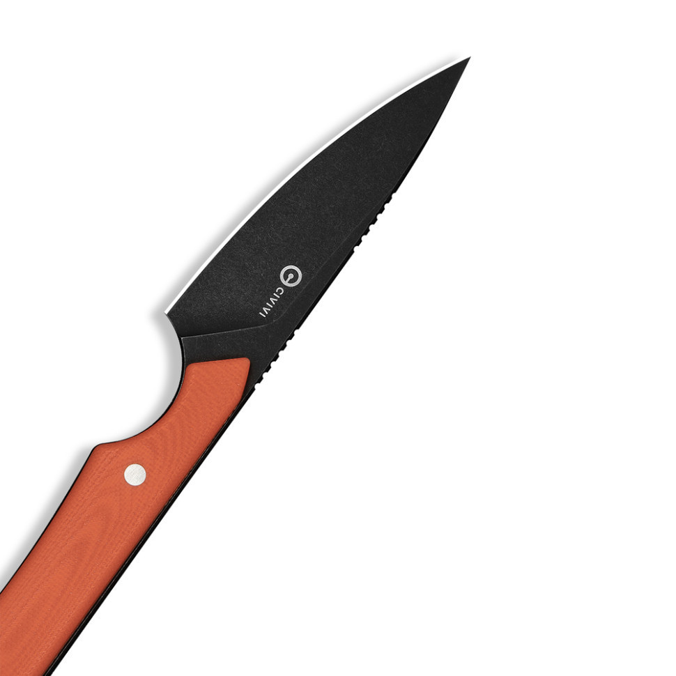 Нож фиксированный карманный Civvi High Grass Field Knife (7,4 см) 14C28N / G10 оранжевый с чехлом Киев - изображение 7