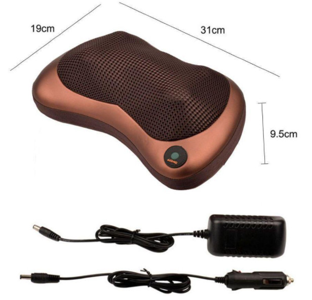 Роликові масажери, Масажна подушка для шиї, Подушка маса шиї в машину Масажер для дому FE-61 Львів - фото 13