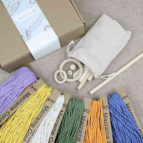 Набор макраме для ручного вязания украшений и аксессуаров для дома 10в1 для рукоделия и творчества Каменец-Подольский