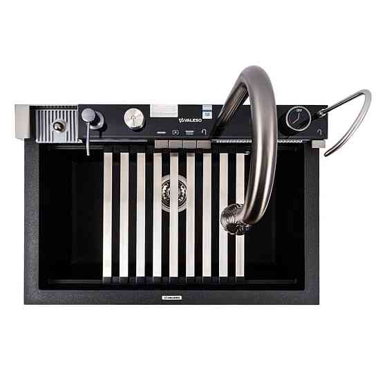 VALESO Гранітна мийка VALESO IRENA 6846 матова Чорний металік Киев