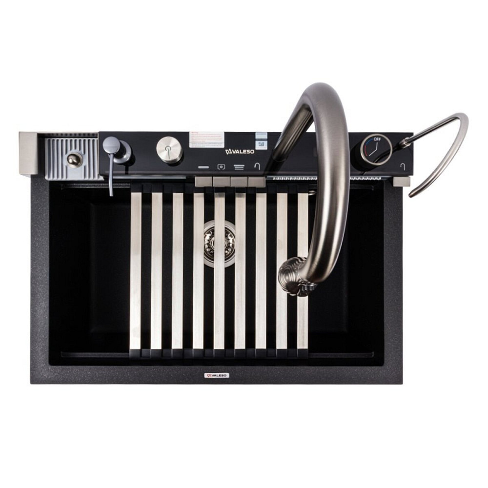 VALESO Гранітна мийка VALESO IRENA 6846 матова Чорний металік Киев - изображение 5