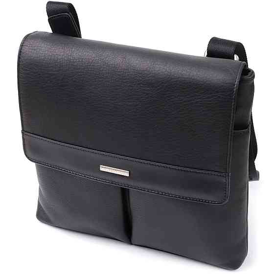 Чоловіча сумка через плече із зернистої натуральної шкіри Tony Perotti 20865_1 (9270G-25 nero) Чорний Київ
