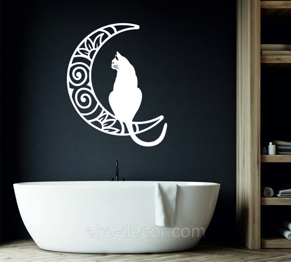 Декоративное настенное Панно «Кот на луне» Декор на стену 110*89 см, Белый Киев - изображение 8