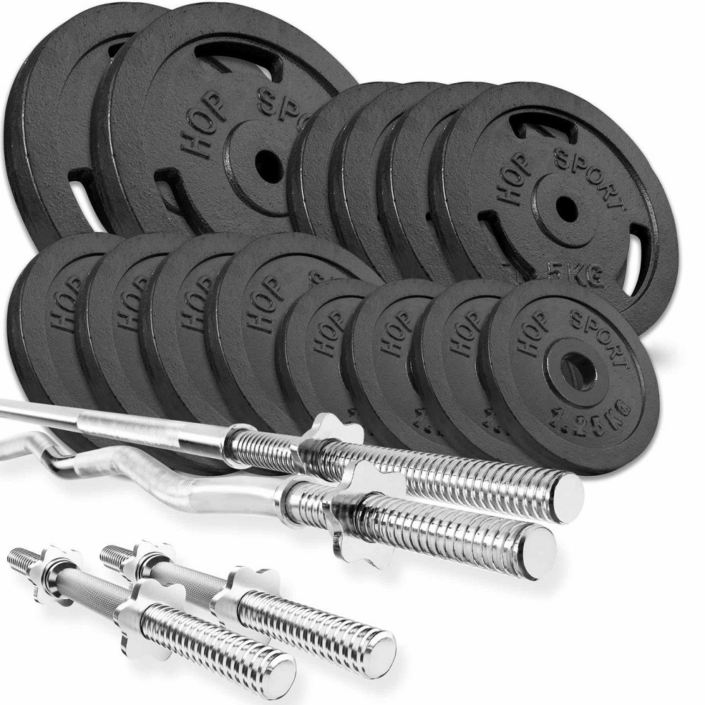 Набір STRONG 76кг з прямим, W-подібним і гантельними грифами Київ - фото 1