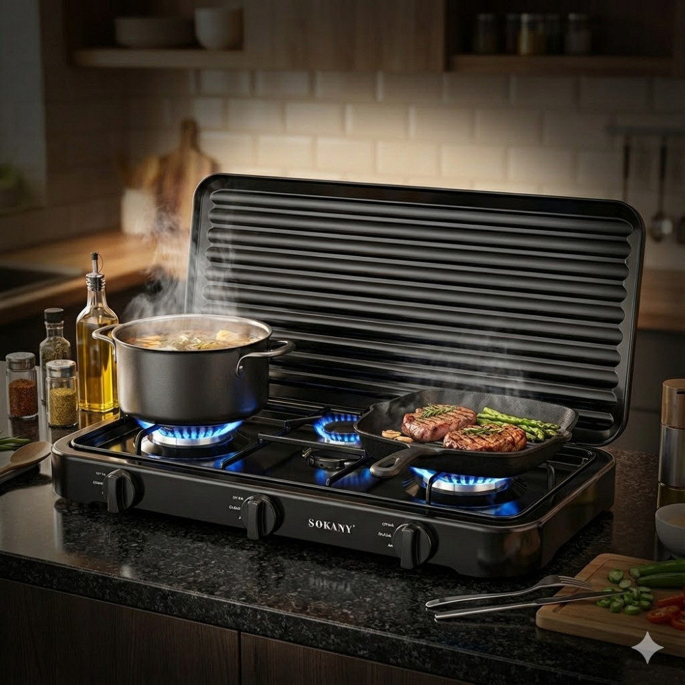 Газовая плита SK-07003 настольная одноконфорочная 5,4 кВт с регулировкой пламени компактная Одесса - изображение 3