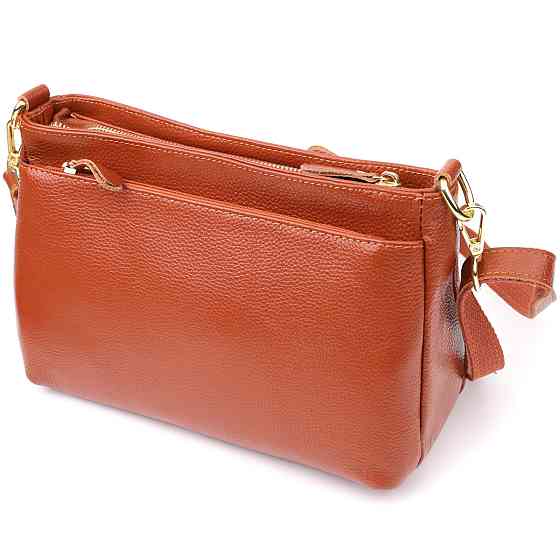 Жіноча сумка з натуральної шкіри з формостійким дном Vintage 22983 Коричневий Київ