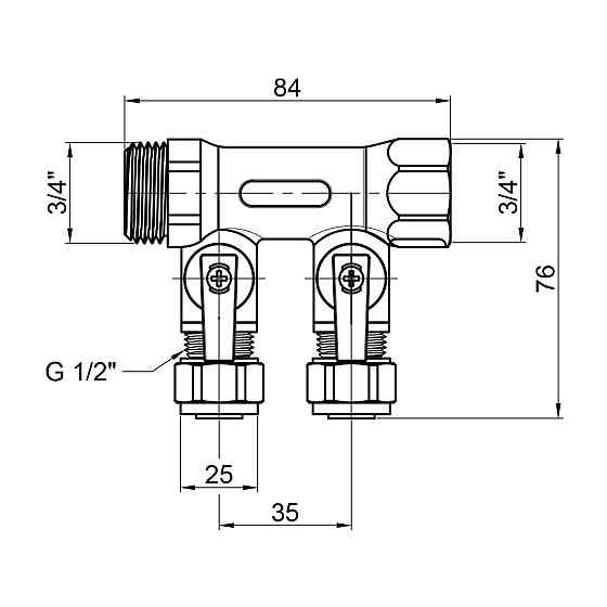 Колектор Thermo Alliance Standart 3/4" 2 виходи SD231172 Київ