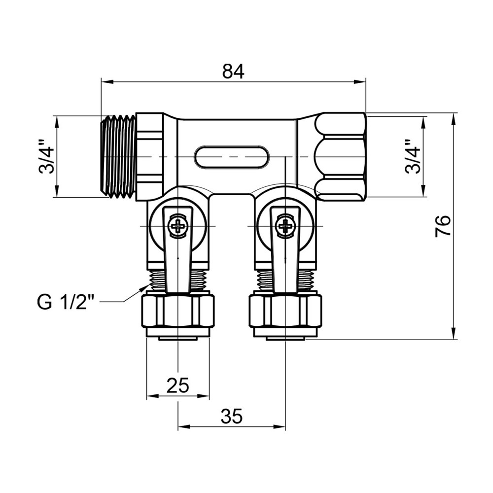 Колектор Thermo Alliance Standart 3/4" 2 виходи SD231172 Київ - фото 2