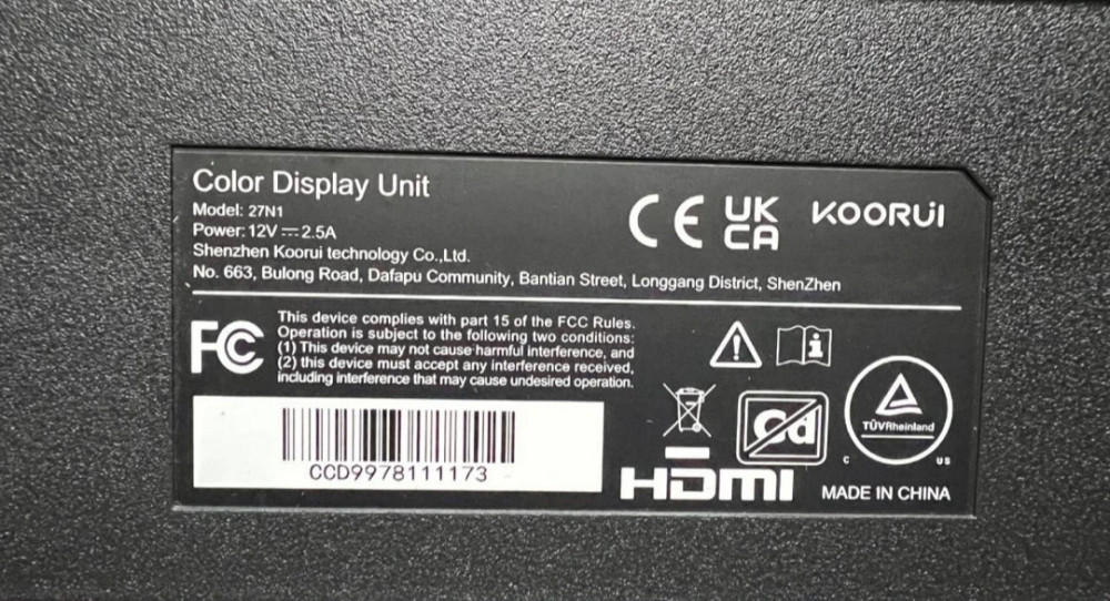 Монитор 27 дюймов KOORUl 27N1 / Full HD (1920x1080 IPS ) Новый! Киев - изображение 3