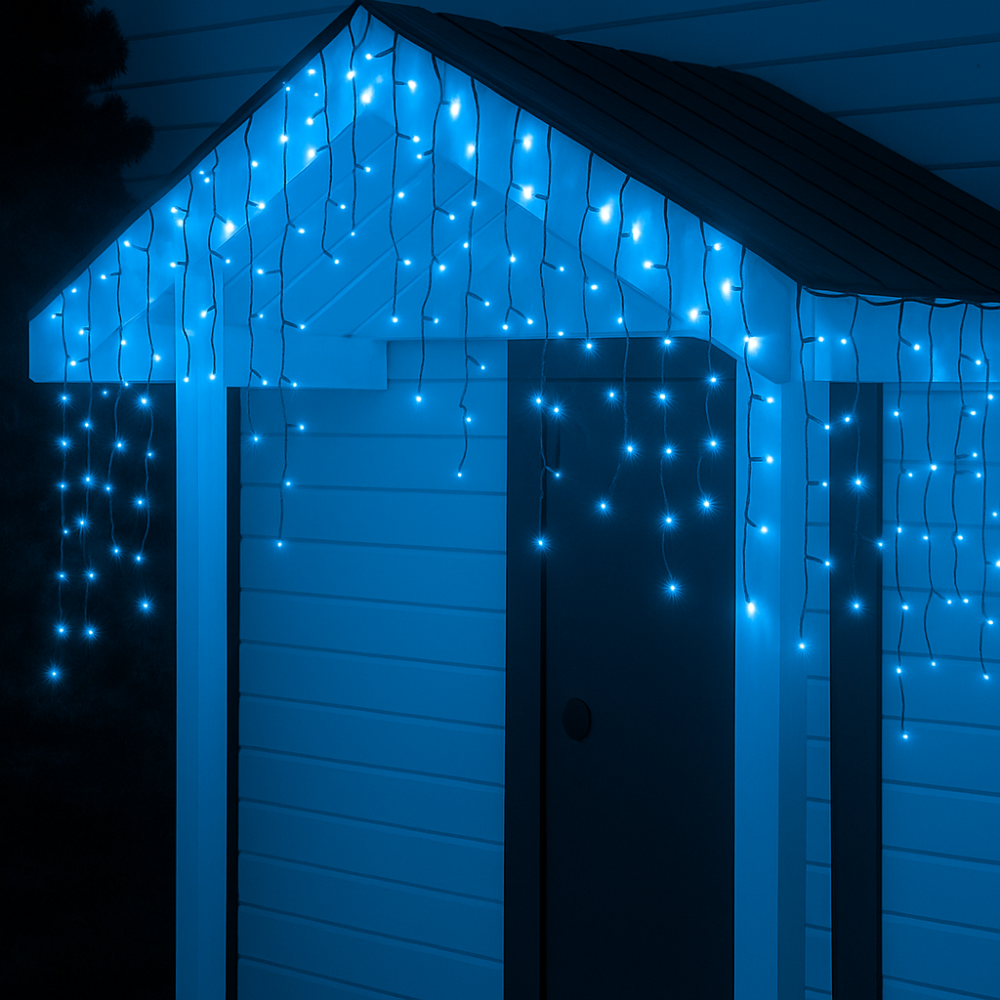 Garlando Новорічна гірлянда вулична Бахрома 6 м 105 LED білий провід Синій 6МWBL Коломия - фото 2