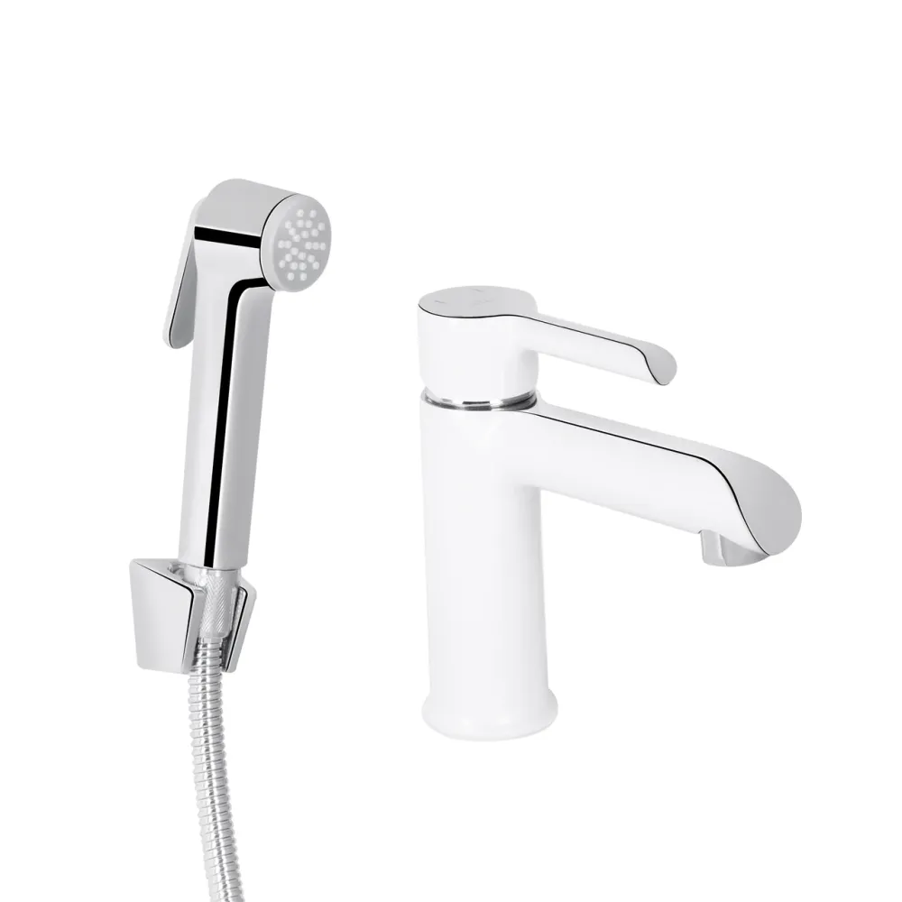 Змішувач для раковини Qtap Grand (з гігієнічним душем) QTGRA272CRW45671 Chrome/White Київ - фото 8