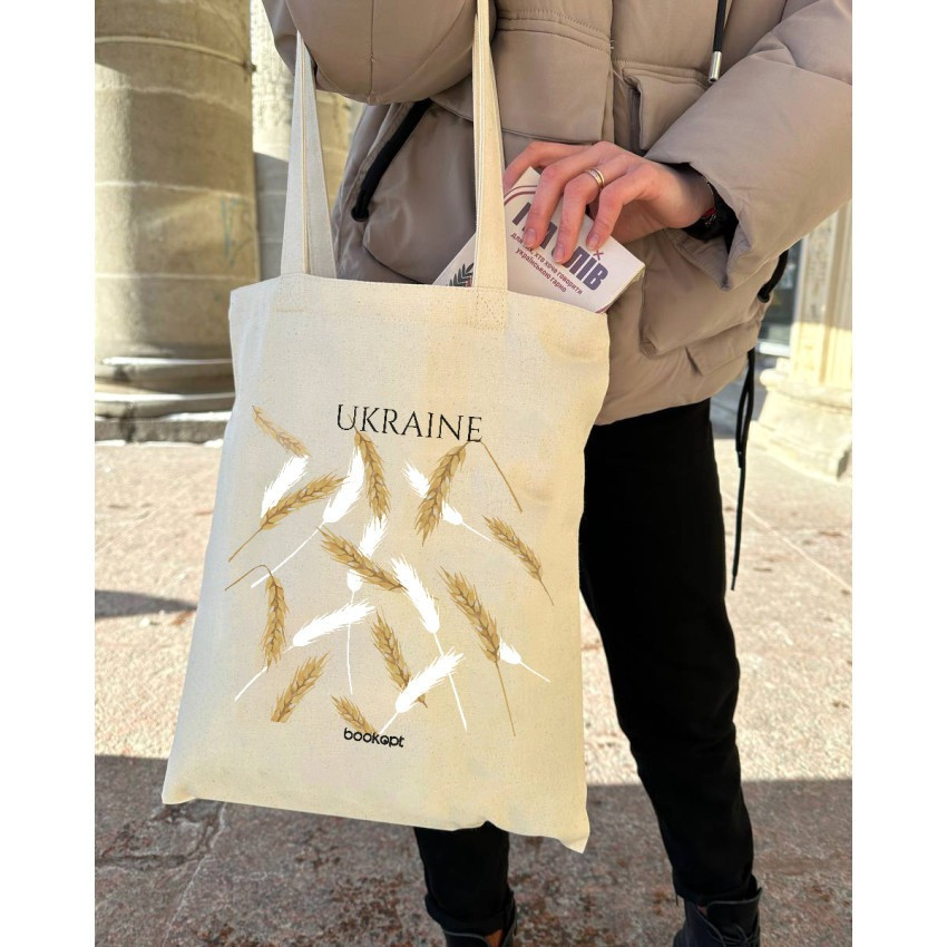 Екошопер BookOpt BK4007 Ukraine (Колоски) бежевий Киев - изображение 6