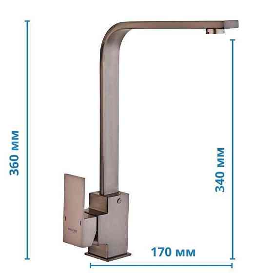 Змішувач для кухні Mixxus KUB-011 Graphite з нерж. сталі SUS304    ( MI6096 ) 34950 Харьков