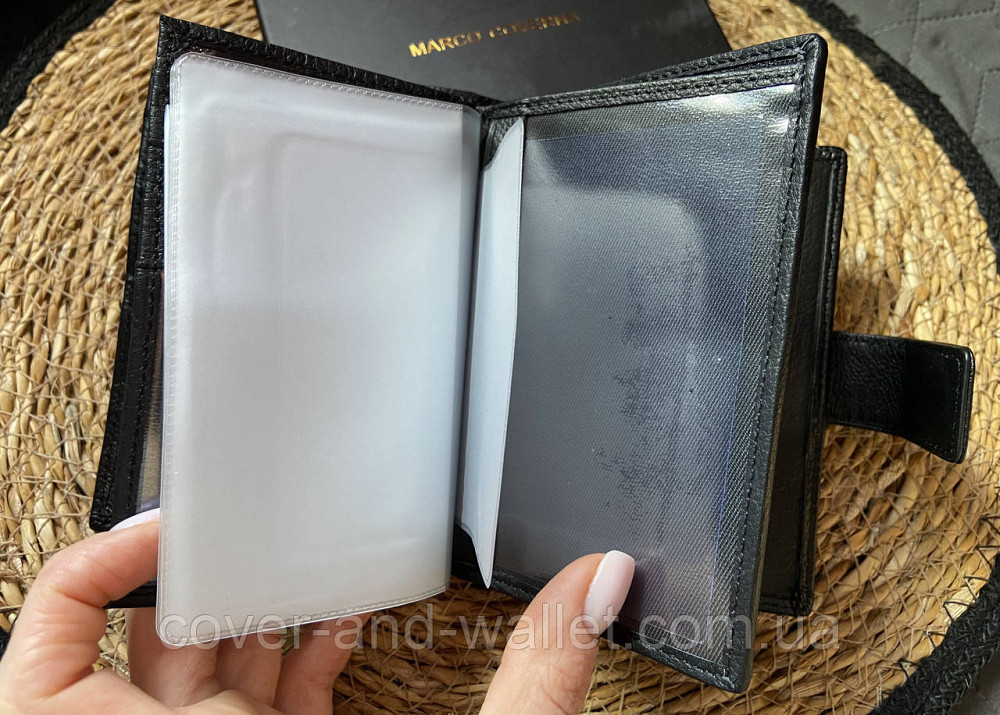 Мужской кожаный портмоне с отделением для паспорта и авто документов на магнитах Marco Coverna M118-1 Киев - изображение 4