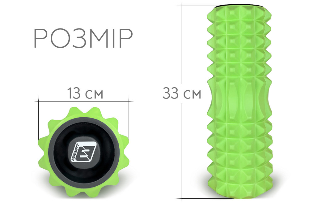 EasyFit Масажний ролик EasyFit Grid Roller 33 см v.1.2 із заглушками з обох сторін (салатовий) Коломыя - изображение 2
