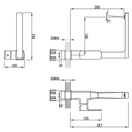 Змішувач COMO Ø35 для кухні Г-злив на гайці CORSO 9611100 (BF-4B229C) Київ