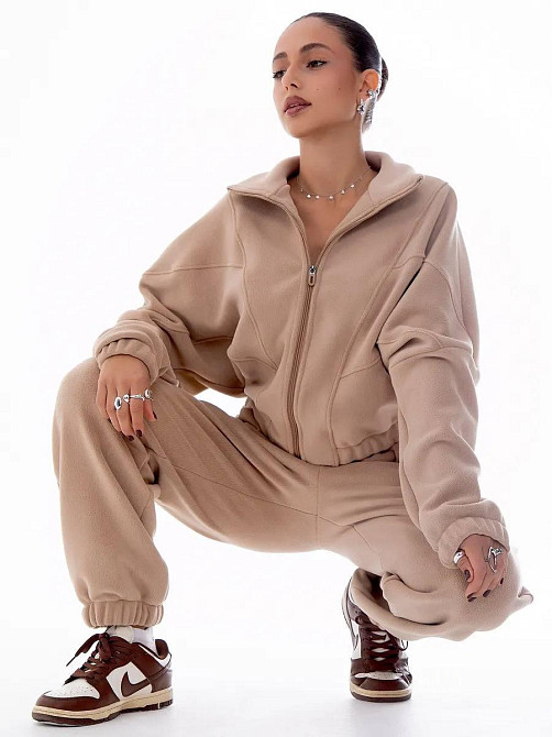 Жіночий стильний теплий костюм, двійка віб'яний фліс-половид, 42/46 Одеса - фото 4