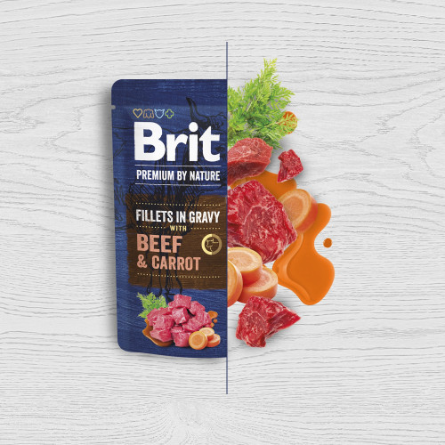 Корм влажный Brit Premium Fillets in Gravy Beef&Carrot для собак малых пород филе в соусе говядина и морковь 85 г Киев - изображение 2