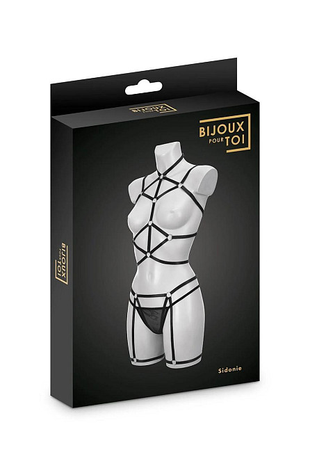 Комплект Bijoux Pour Toi - Sidonie, портупея, гартери та трусики Sex Aura Київ - фото 2