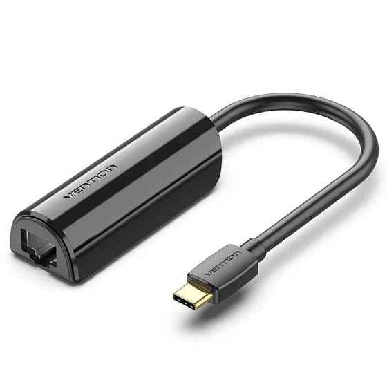 Перехідник USB 3.1 Type-C --> Ethernet RJ45 1000Mb Gigabit Vention чорний Вінниця