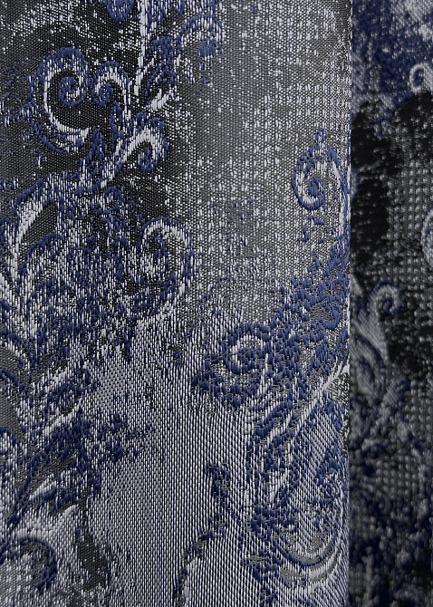 Комплект готових штор VR-Textil Льон Преміум № 1835ш Сірий з синім 200х295 см 2 шт (32-154) Київ - фото 8