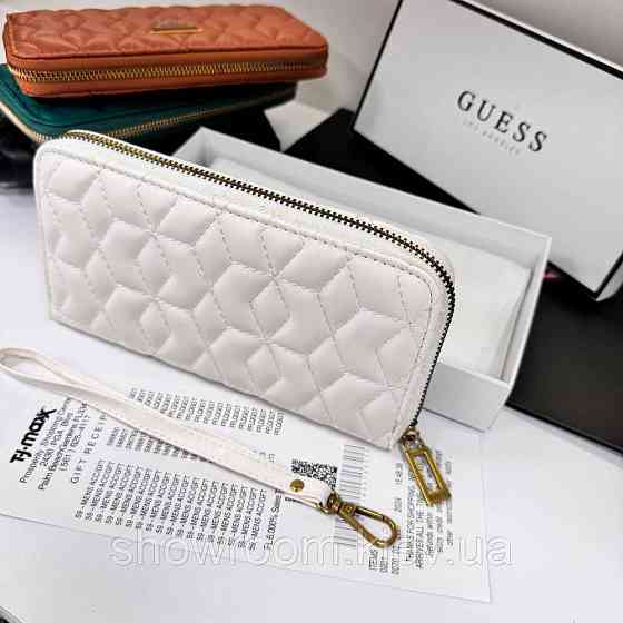 Жіночий гаманець на змійці Guess (7870) білий Київ