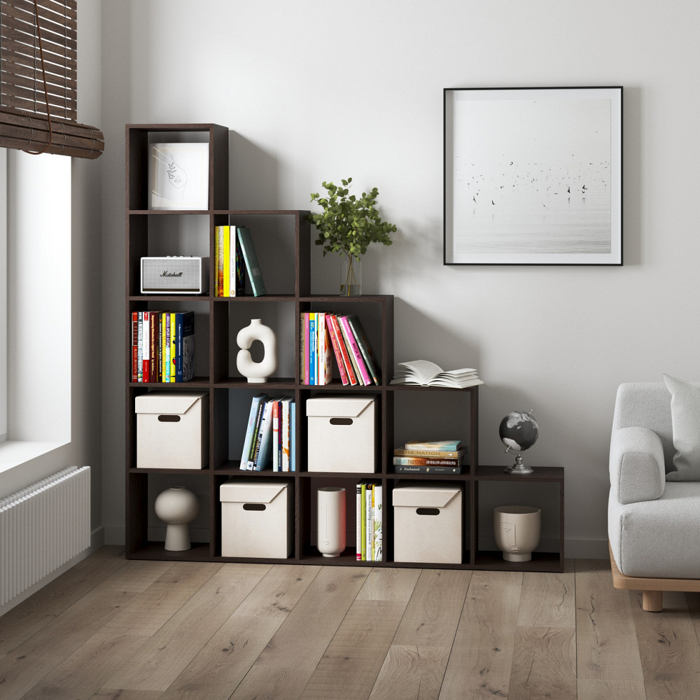 Стеллаж VAYS M-5, книжная полка с 15 ячейками, этажерка для дома, игрушек и декора, ЛДСП, 178×29×178 см Львов - изображение 4