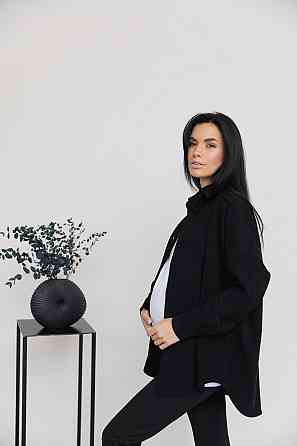 Сорочка вельветова для вагітних та годуючих мам Varna розмір S-М Lullababe Чорний Кривий Ріг