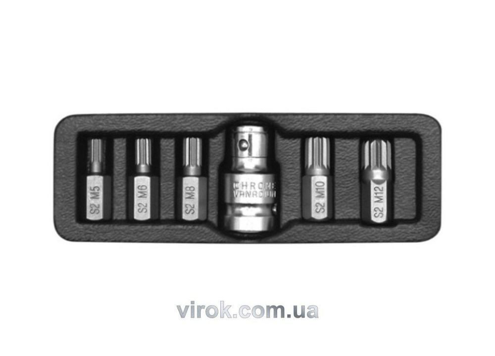 Набір біт TORX з отвором і бітотримачем, 7пр.1/2 (L: 30мм; Т25, Т30, Т40, Т45, Т50, Т55), в ложемент Одеса - фото 1