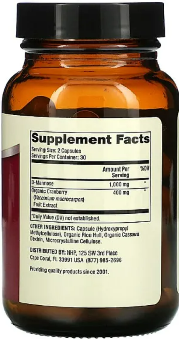 D-Манноза екстракт журавлини Dr. Mercola D-Mannose and Cranberry 60 капс Київ - фото 2