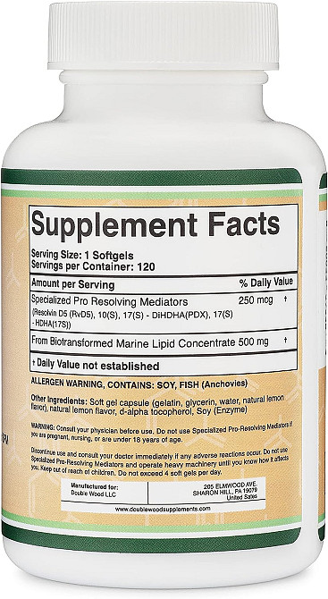 Натуральна добавка Double Wood SPM (Pro Resolution Mediators) 500 mg, 120 softgels Луцьк - фото 2