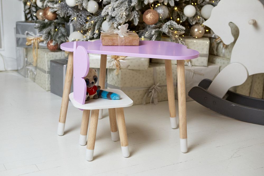 Дитячий столик і стілець "Хмарка" фіолетово-білі Київ - фото 5