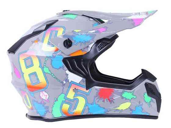 Мотошлем кроовый MD-911 (серый с цветной графикой, size S) Мукачево