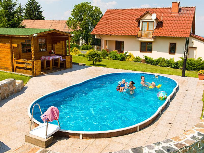 Бассейн каркасный овальный Azuro 405DL 7.3 х 3.7 х 1.2 м Wood морозоустойчивый Киев - изображение 2