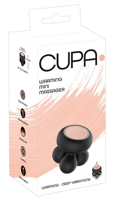 Мини-массажер с функцией подогрева, универсальный CUPA Warming Mini Massager черный Sex Aura Киев - изображение 8