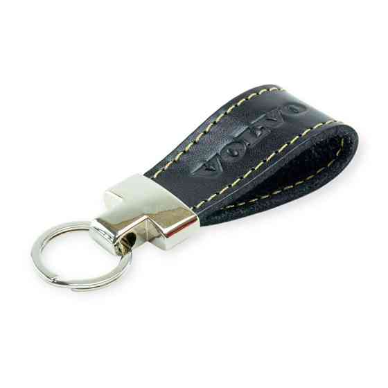 Брелок автомобіль Вольво шкіряний тиснений чорний, прострочений, метал. затискач Мукачево