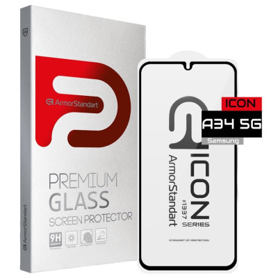 Стекло защитное Armorstandart Icon Samsung A34 5G (A346) Black (ARM66211) Винница - изображение 1