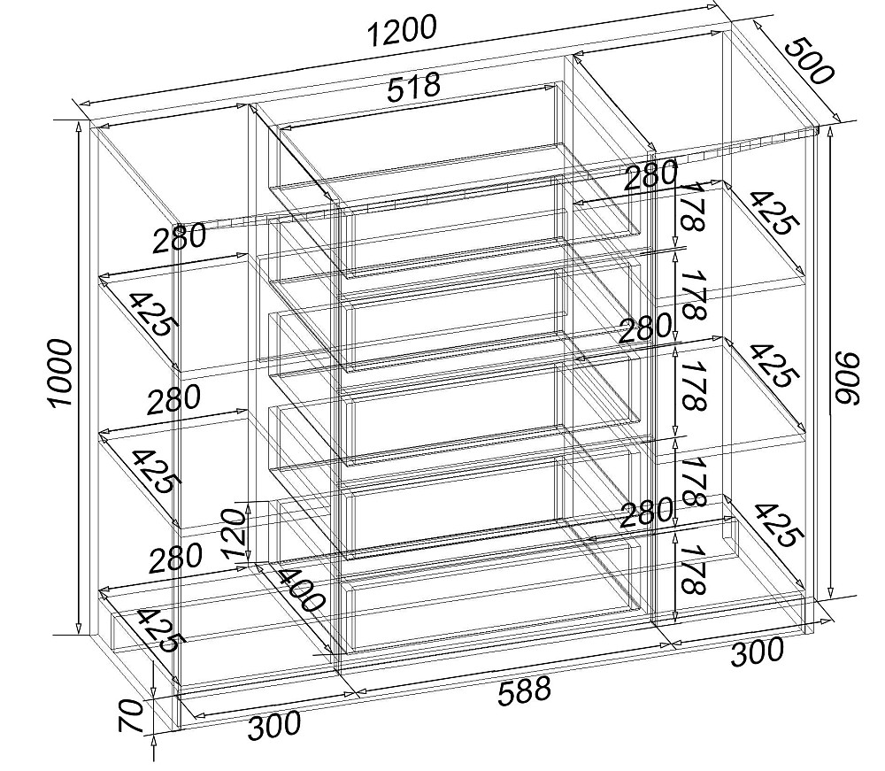Комод №5, Дуб Сонома Трюфель, 1200/450/1000 Львов - изображение 2