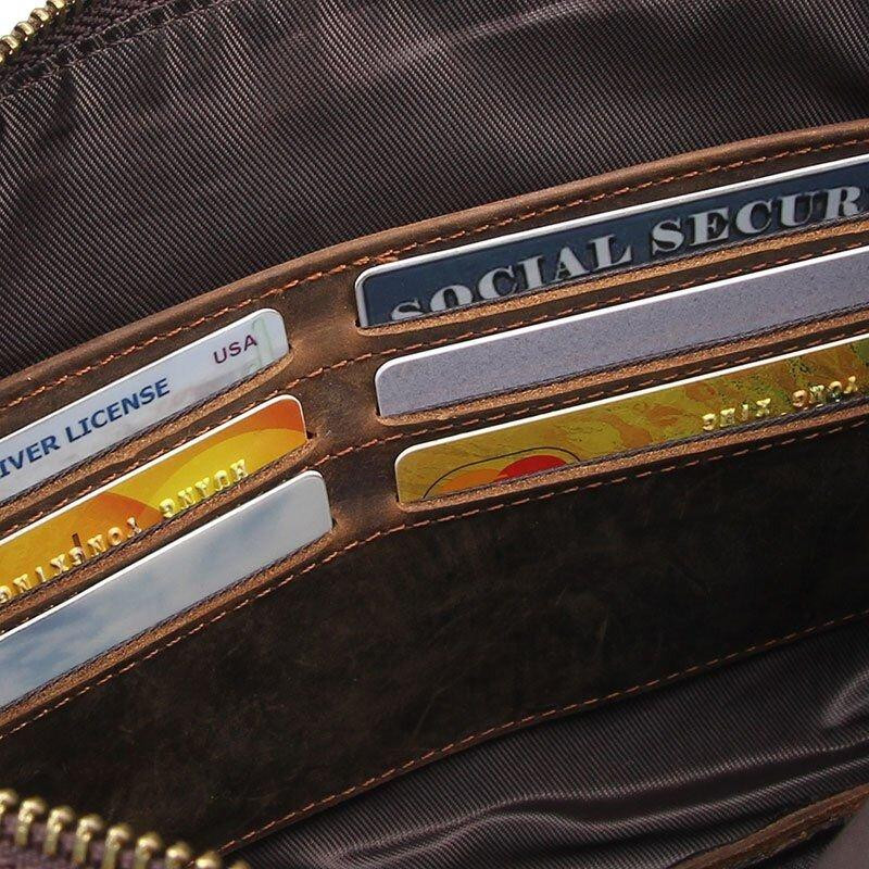 Красива барсетка чоловіча в шкірі Crazy horse Vintage 14954 Коричнева Київ - фото 9