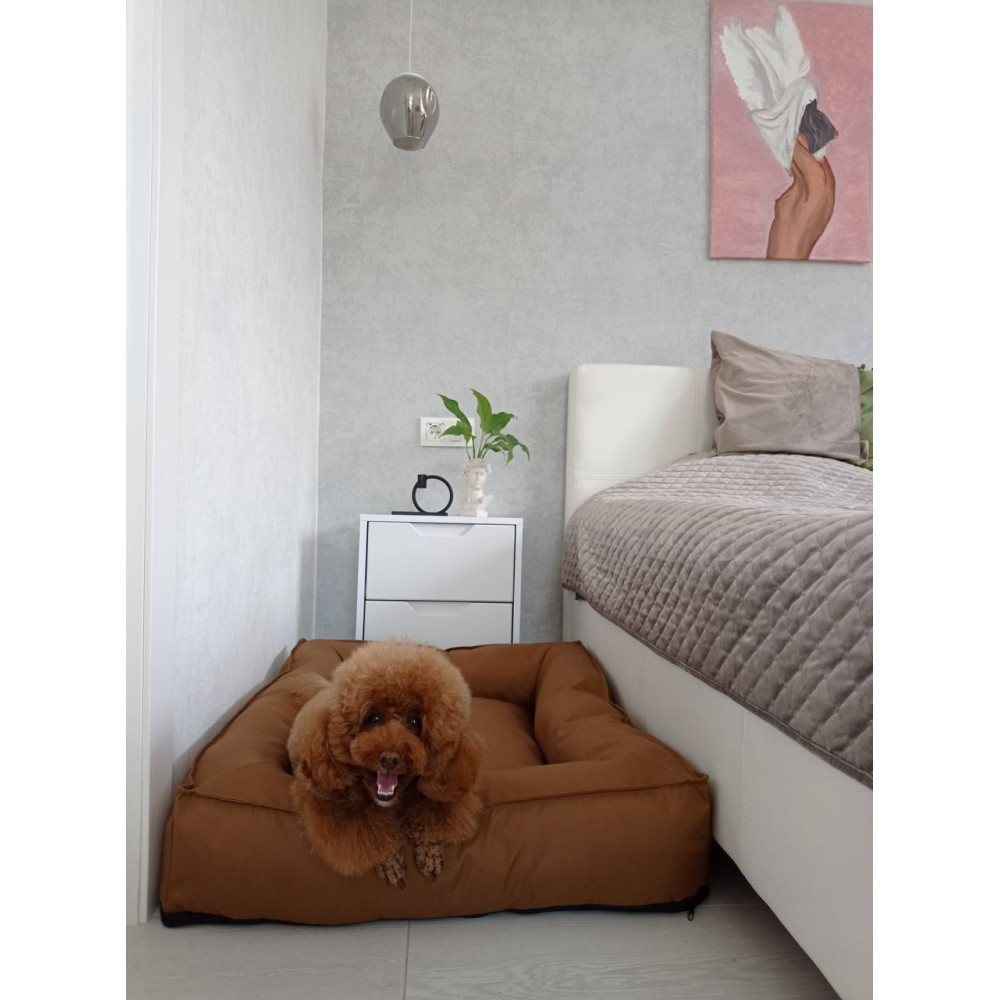 Водонепроникний лежак лежанка спальне місце для тварин зі знімним чохлом коричневий 10074 XL (105 см) Київ - фото 3