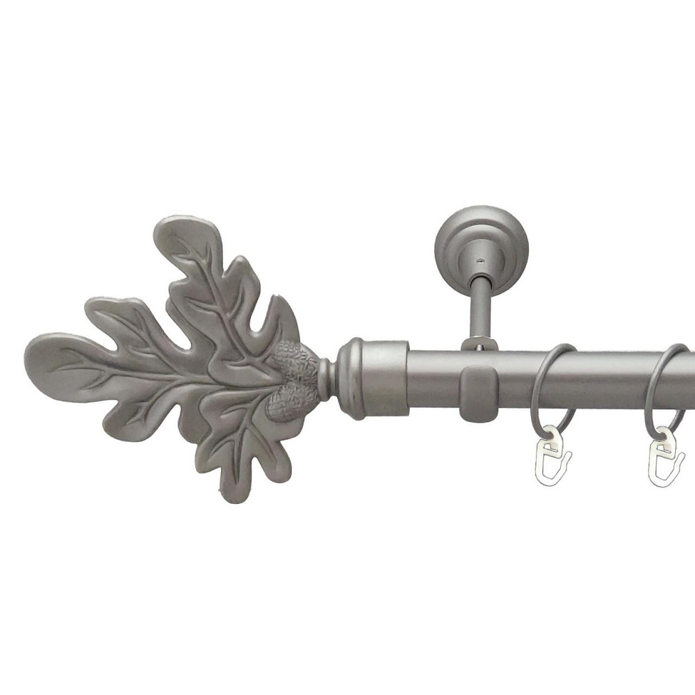 Карниз Orvit Листок Дуба металевий однорядний відкритий гладка труба кільце металеве Сатин 25 мм 140 см (00-00027472) Львів - фото 1