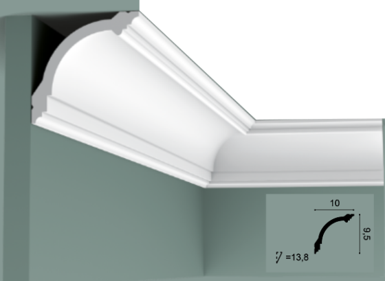 Карниз(плинтус) потолочный  Orac Decor Basixx CB512N     90х90х2000мм Днепр