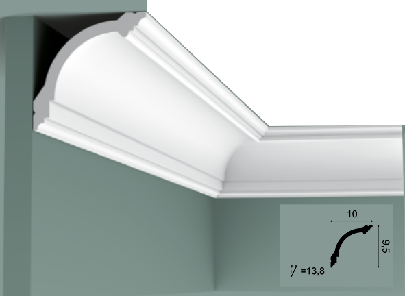 Карниз(плинтус) потолочный  Orac Decor Basixx CB512N     90х90х2000мм Днепр - изображение 2