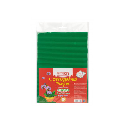 Кольоровий картон Maxi A4 Гофрокартон 21х29,7 см зелений (MX61892) Вінниця - фото 1
