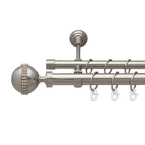 Карниз Orvit Авея металевий дворядний відкритий Нержавіюча Сталь 25\19 мм 160 см (7075423) Львов