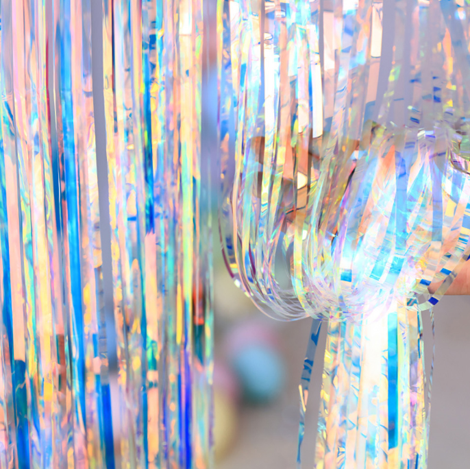 Дождик для фотозоны для праздника новогодний 2 м на 1 м перламутровый Киев - изображение 3