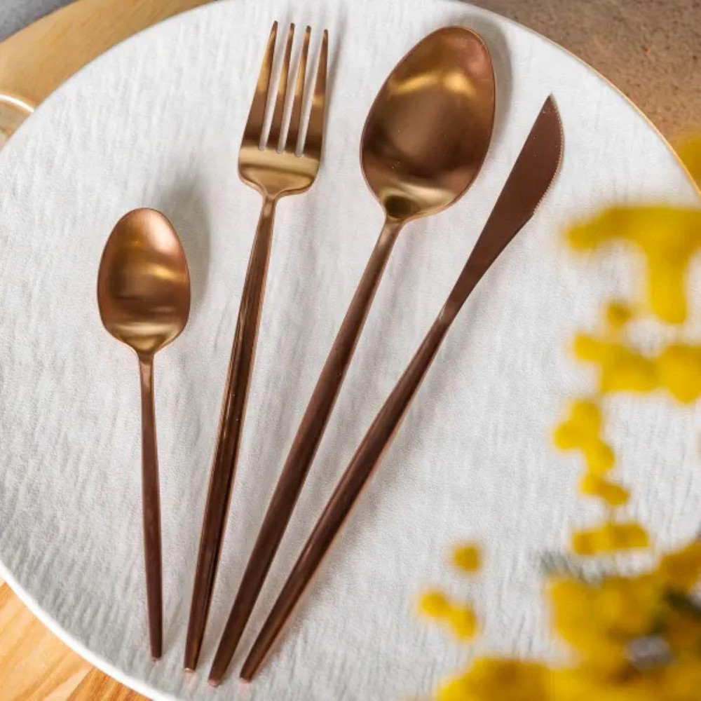 Набір столових приборів 24 предмети столовий набір на 6 персон Бронза HP-20-18 Київ - фото 6