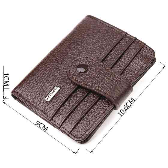 Компактний гаманець для чоловіків з натуральної зернистої шкіри CANPELLINI 21686 Коричневий Київ