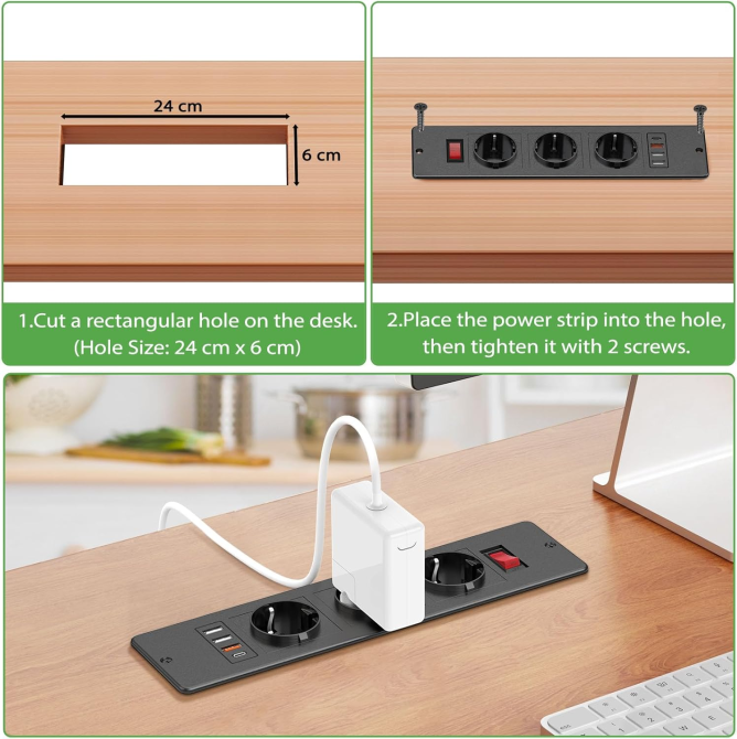 Вбудована розетка HANNELORE 3розетки + 1Type C (PD20W) + 3*USB-A Луцк - изображение 2