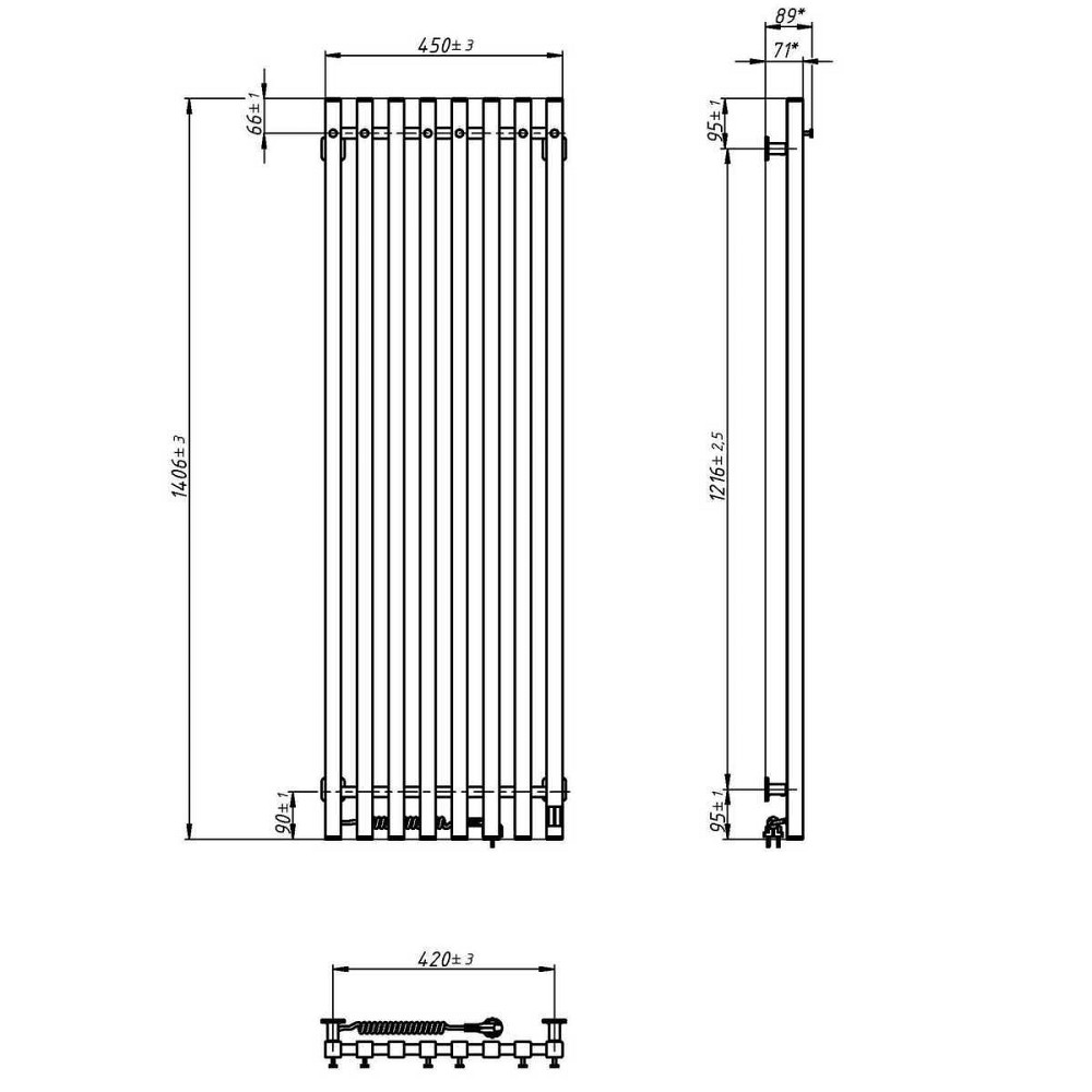 Сушарка для рушників електрична Navin Levante 450х1400 Sensor ліва з Wi-Fi, білий оксамит Київ - фото 7